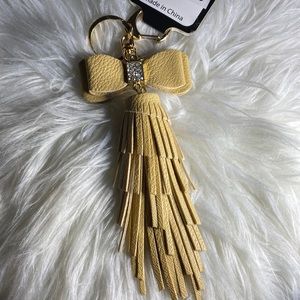 Khaki Bow and Tassel Purse Charm